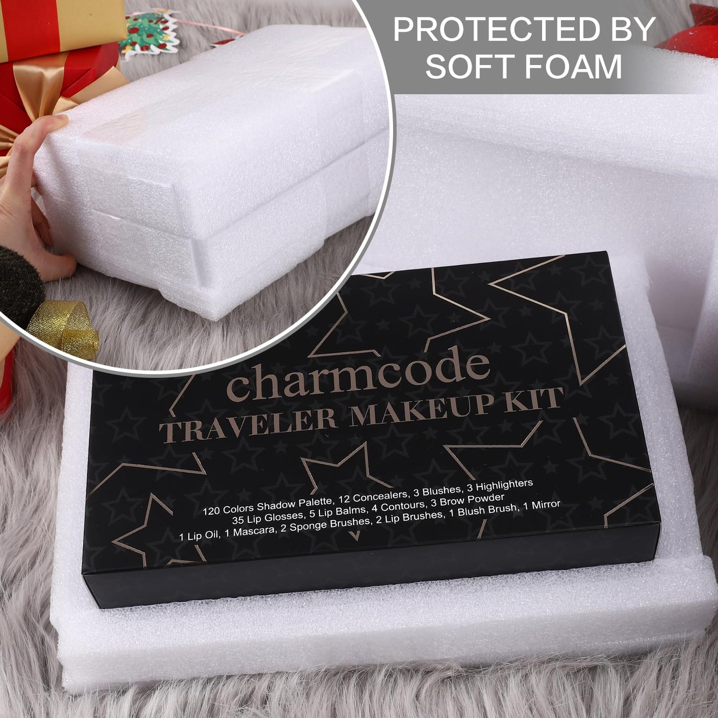 Charmcode 186 piece cosmetic palette swatches showcasing the high pigment waterproof color payoff
