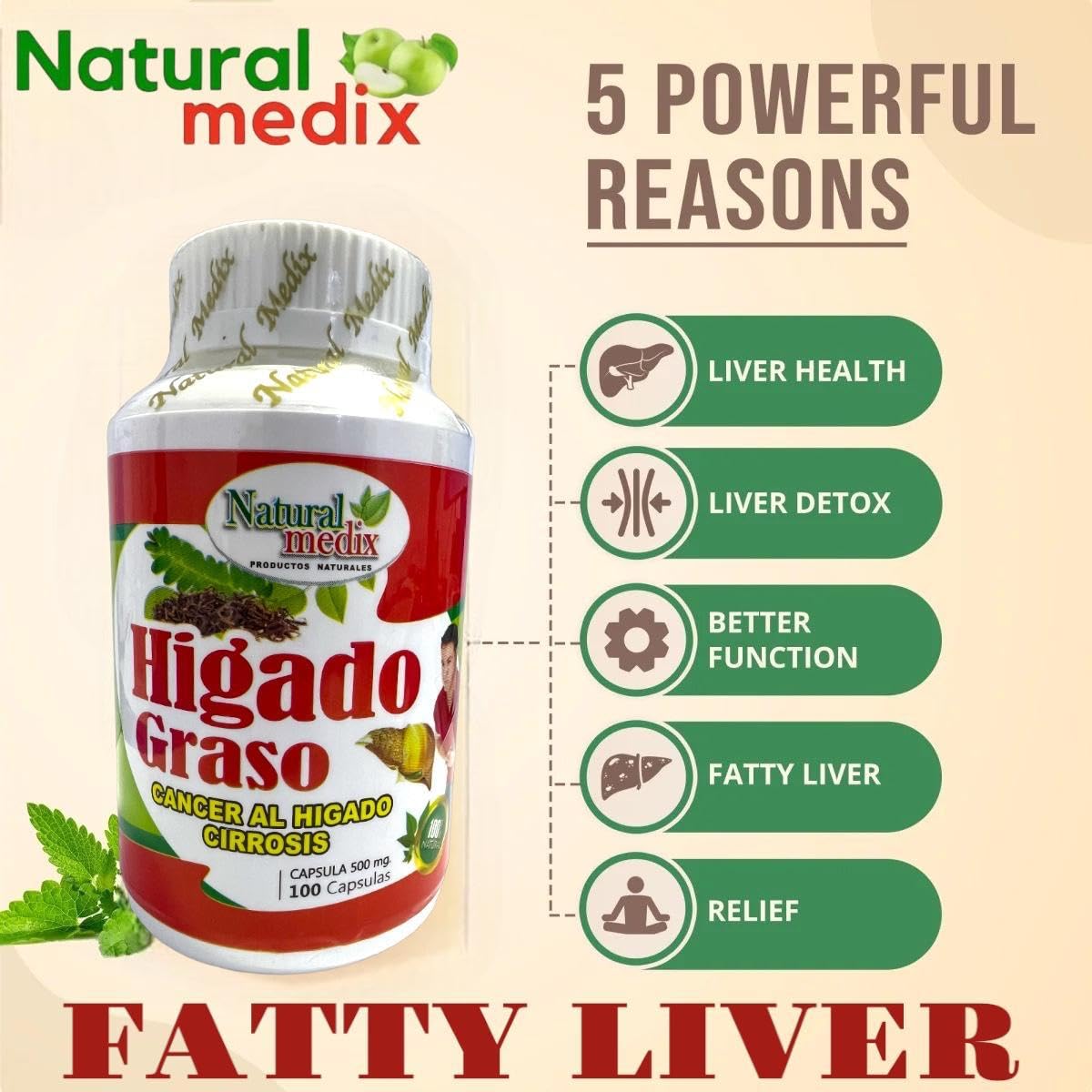 Imported USA Natural Medix liver health cleanser capsules packaging overview