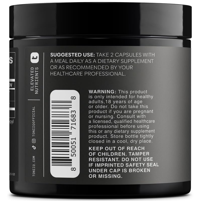 Toniiq Artichoke Extract wellness supplement bottle showcasing premium quality assurance tracking information