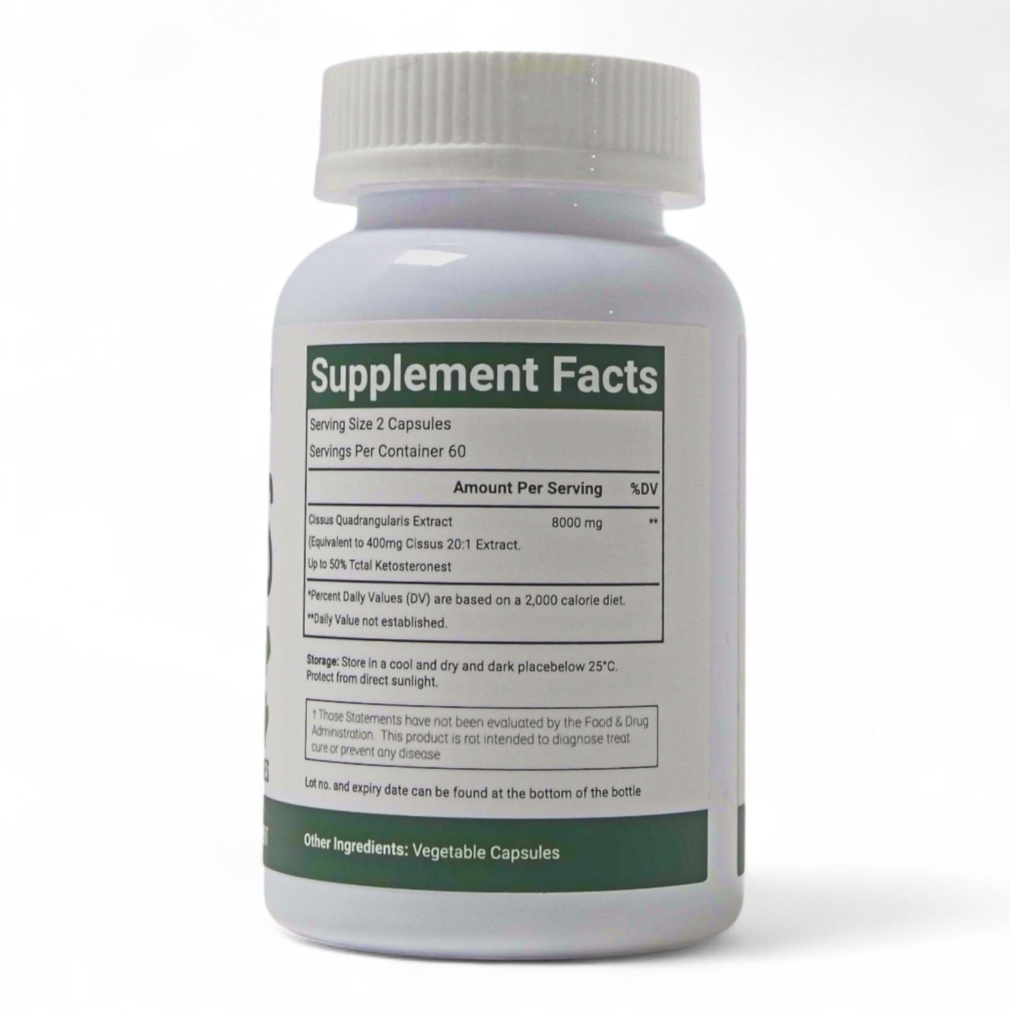 Premium VitaCosmoX Cissus Quadrangularis extract bottle for joint recovery
