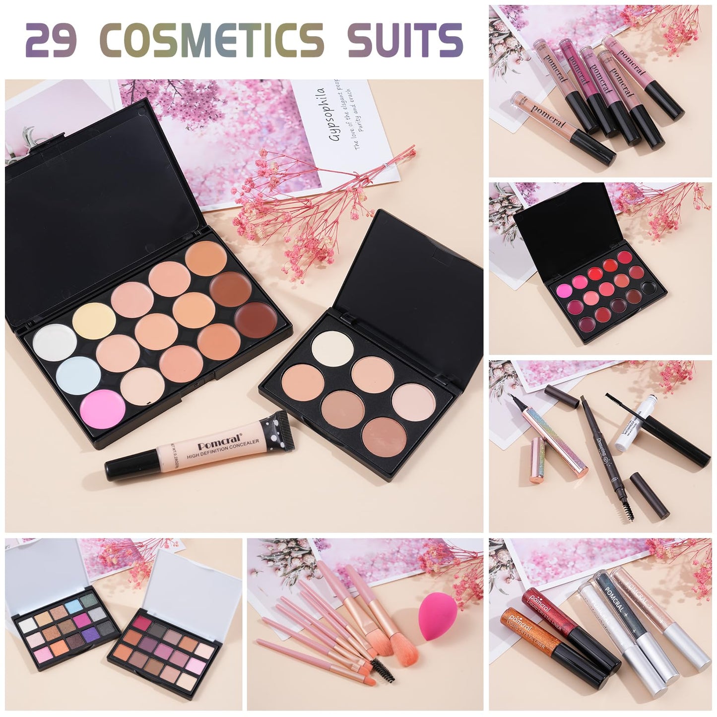 High pigmentation makeup swatch options from the imported USA beauty kit on different skin tones