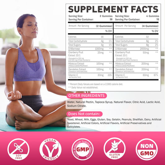 Joywiit Urinary Tract Support Gummies Supplement Facts Label