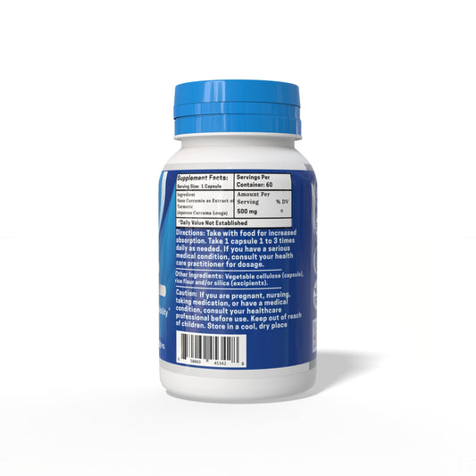 One Planet Nutrition Nano Curcumin supplement facts label