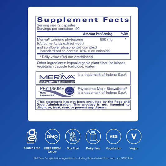 Pure Encapsulations CurcumaSorb Meriva label details