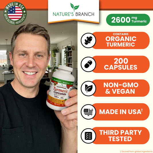 Natures Branch Turmeric Curcumin nutritional supplement facts label