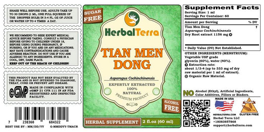 HerbalTerra Asparagus Cochinchinensis alcohol free tincture twin pack packaging details