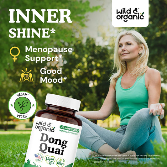 Wild & Organic Angelica Sinensis supplement for women hormonal balance