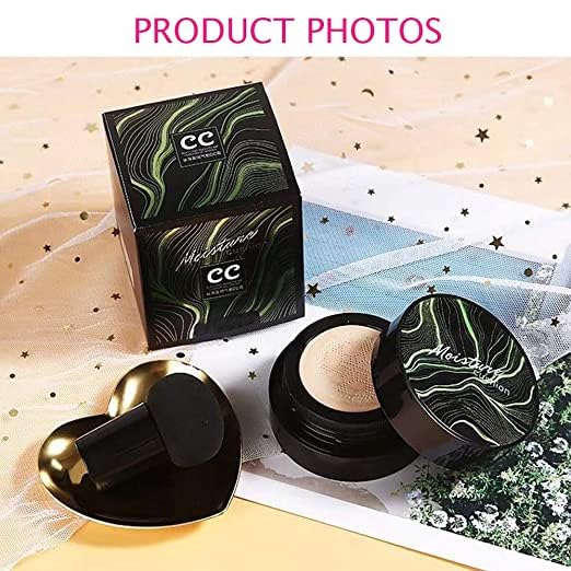Close up of CC cream compact packaging and applicator