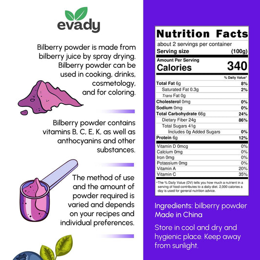 Rich purple natural berry supplement powder for vision health