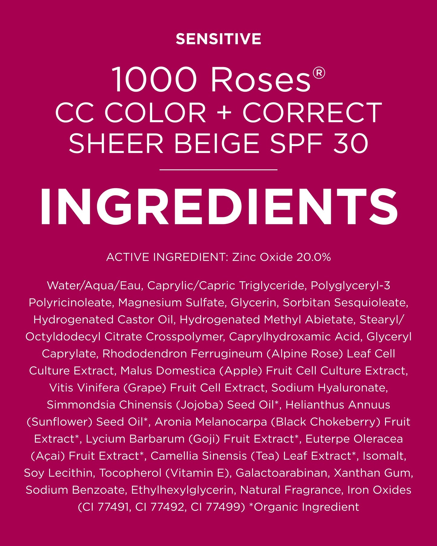 Andalou Naturals 1000 Roses CC cream 2 fluid ounce bottle