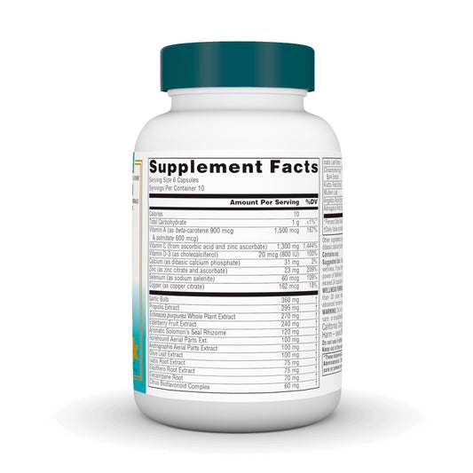 Source Naturals Wellness Formula 60 capsules supplement facts label