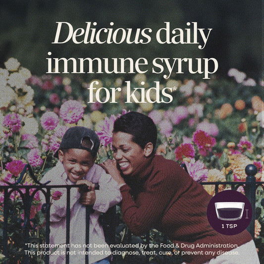 Nature's Way Sambucus Kids Elderberry Syrup nutritional label