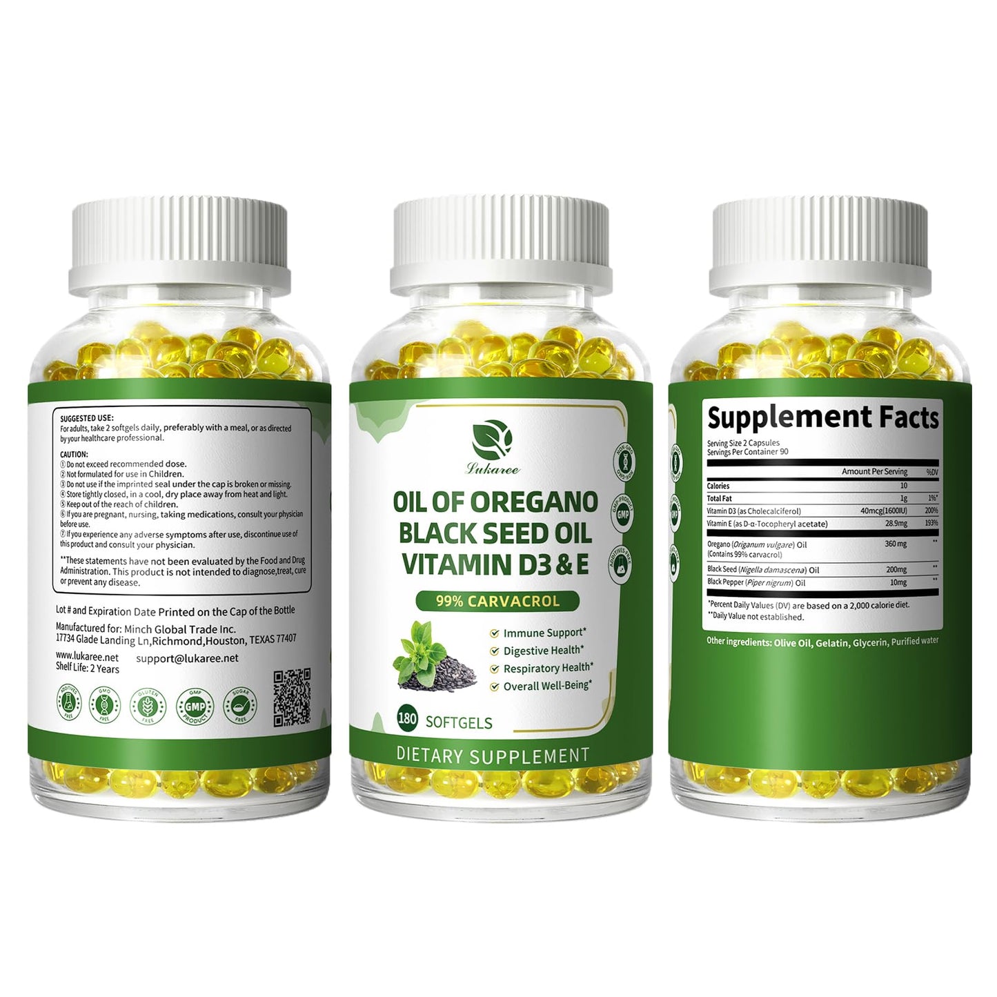 Lukaree authentic USA imported premium health supplement container showcase