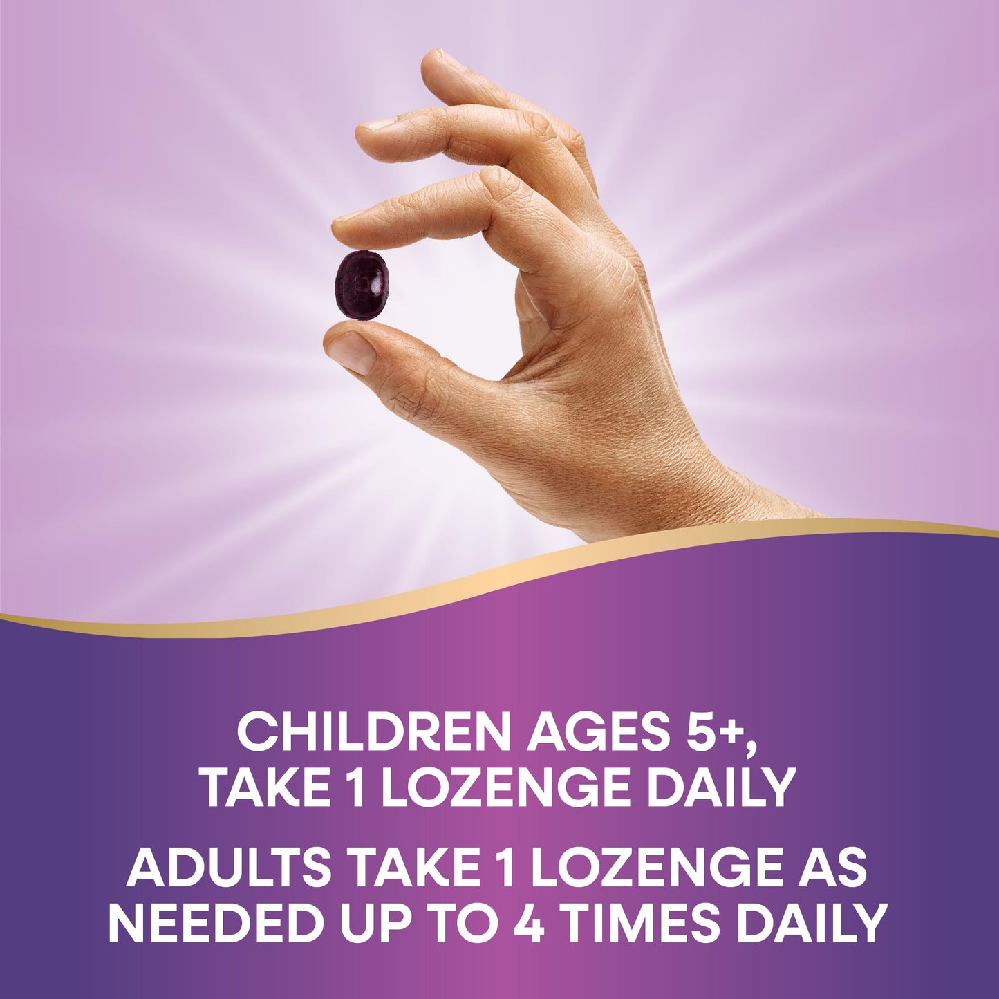 Side angle view of the three pack Nature's Way black elderberry immune lozenges pouch bundle