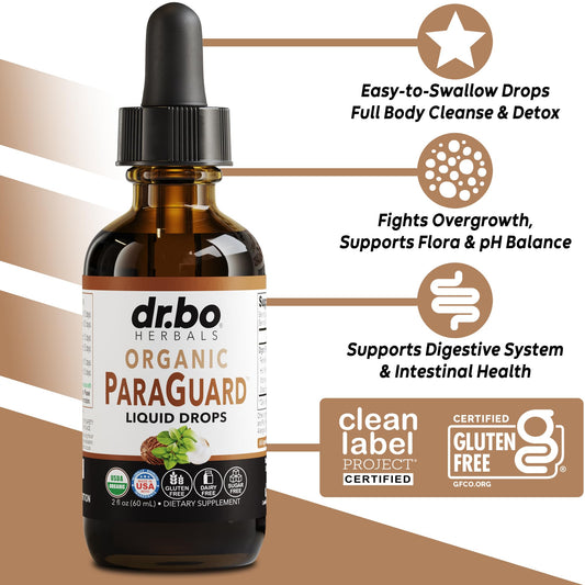Dr Bo Herbals Organic ParaGuard Intestinal Guard Supplement nutritional facts and ingredient list