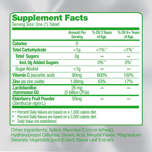 Culturelle children probiotic supplement bottle with 4-in-1 immune defense ingredients visible