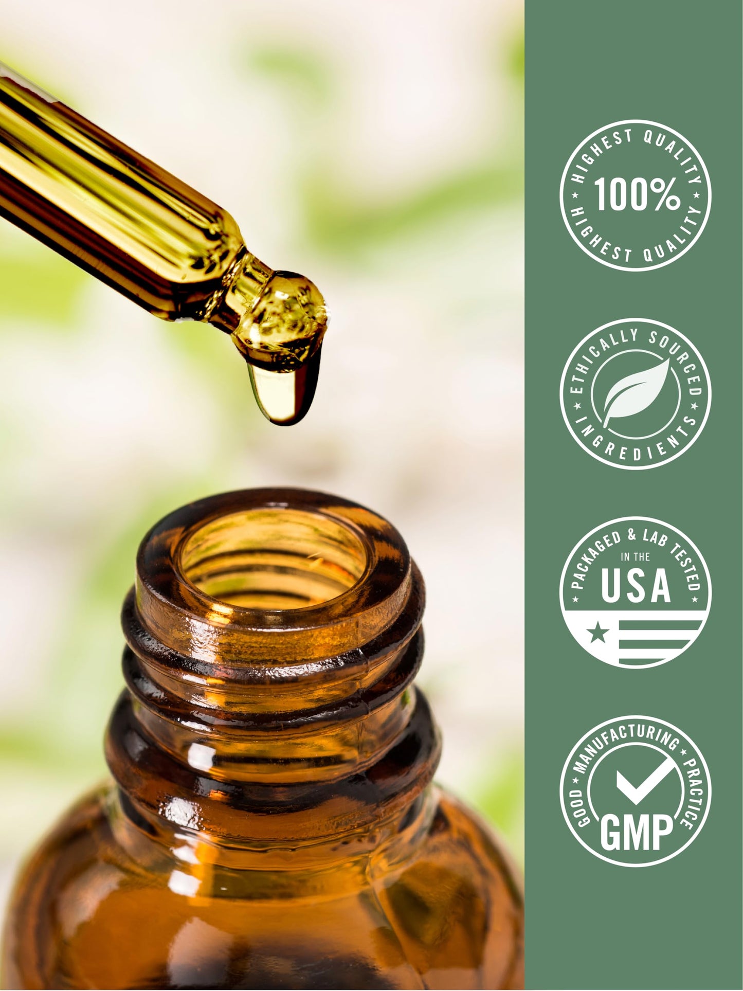 Full product shot of Carlyle organic oil of oregano one year supply amber glass bottle.