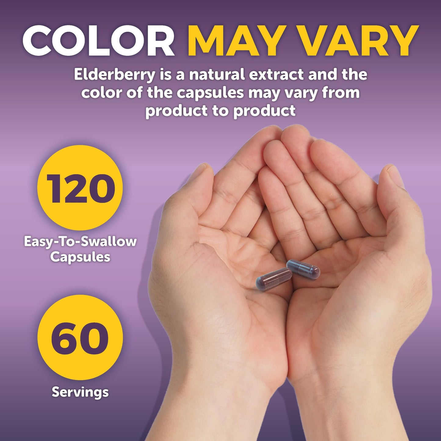 Viva Naturals elderberry with vitamin C and zinc container detailing suggested daily dosage of two capsules
