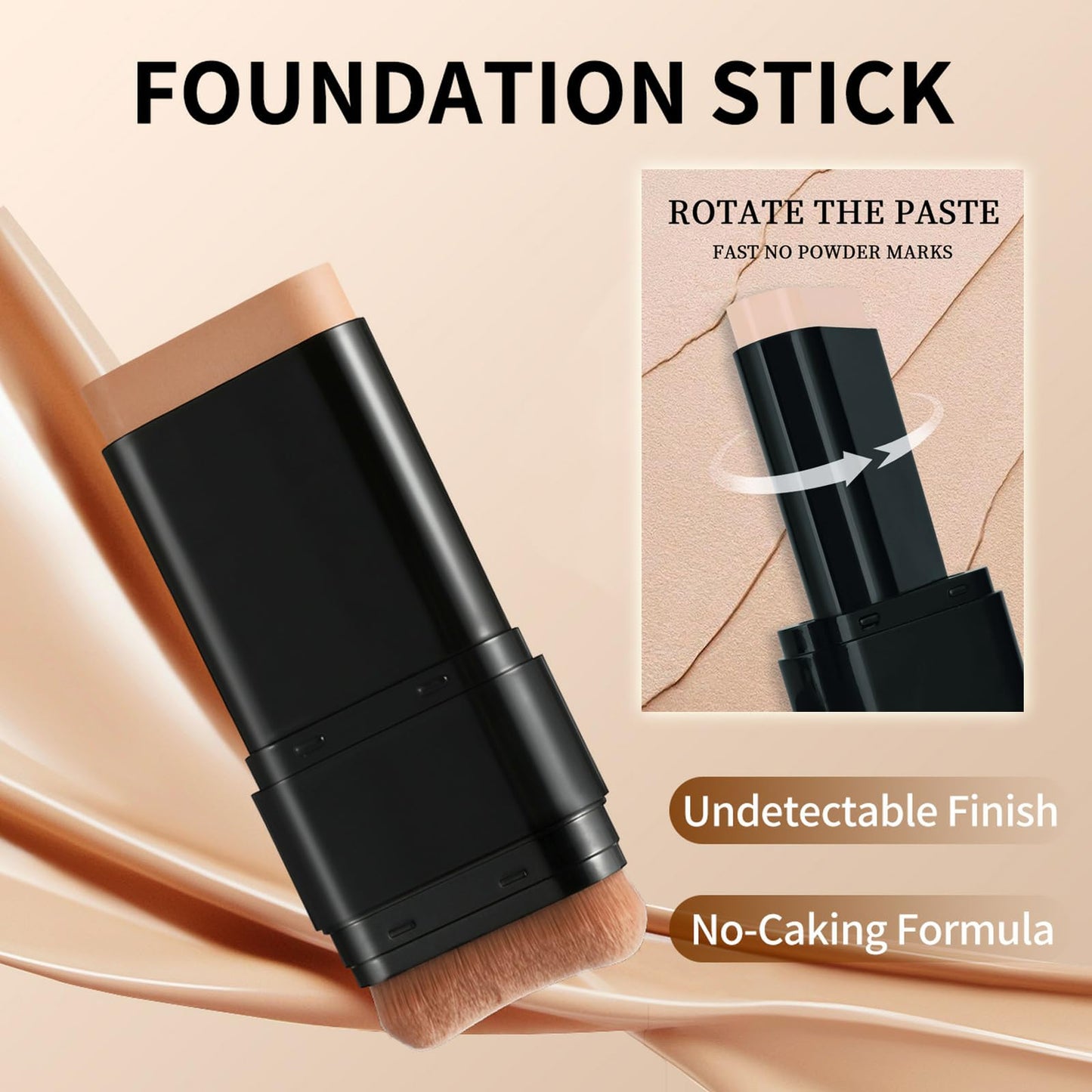 Vienflona premium lightweight foundation and concealer stick displaying the full component design