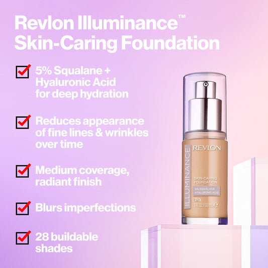 Hydrating liquid foundation packaging showing hyaluronic acid and squalane product details