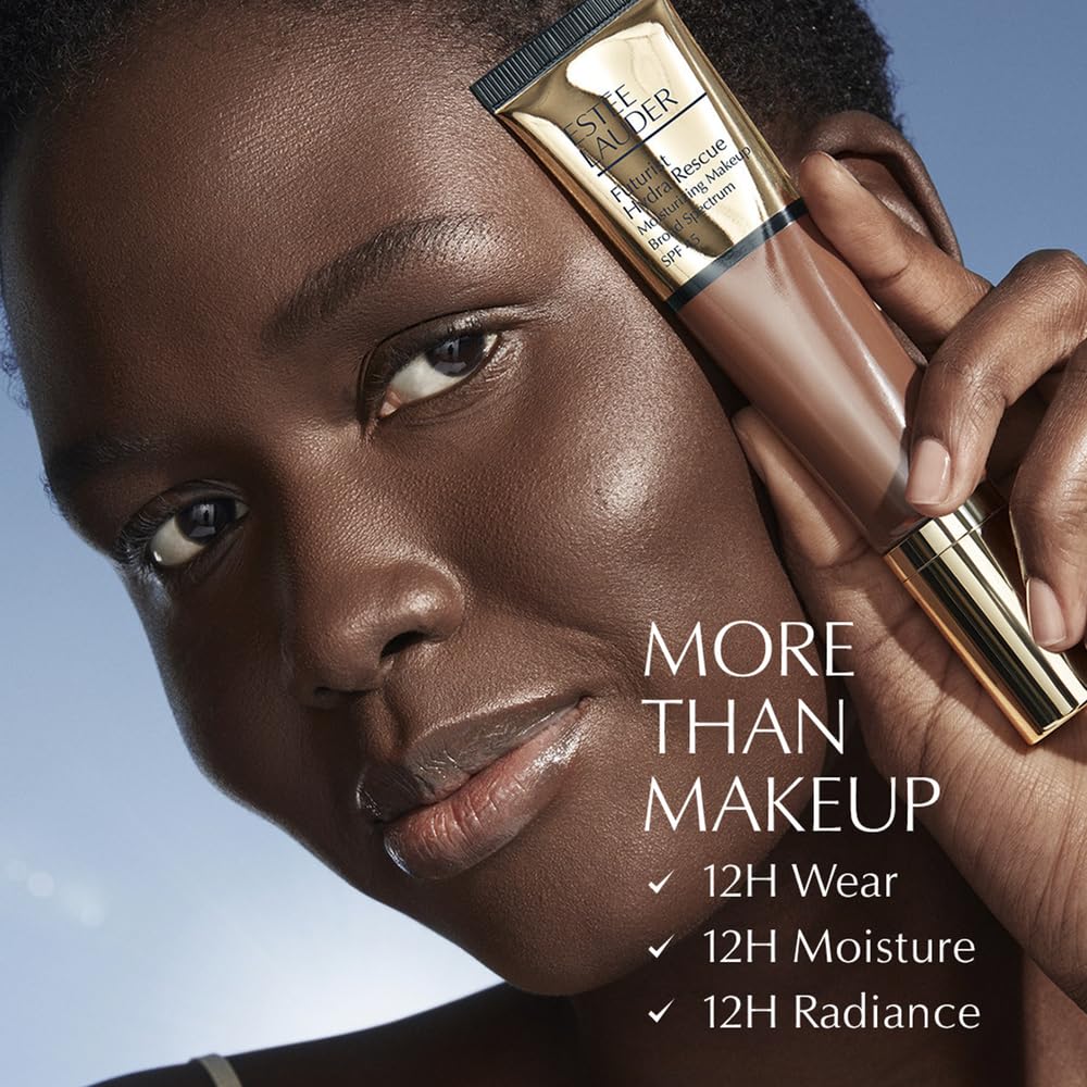 Estée Lauder Futurist Hydra Rescue moisturizing makeup tube showcasing the SPF forty five label.