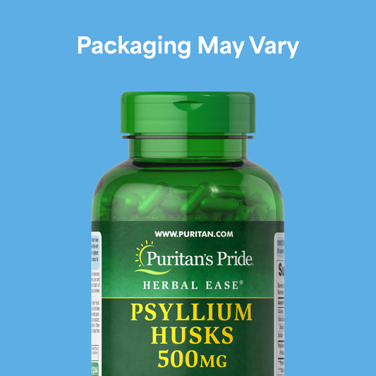 Puritan's Pride psyllium husk capsule bottle label detail