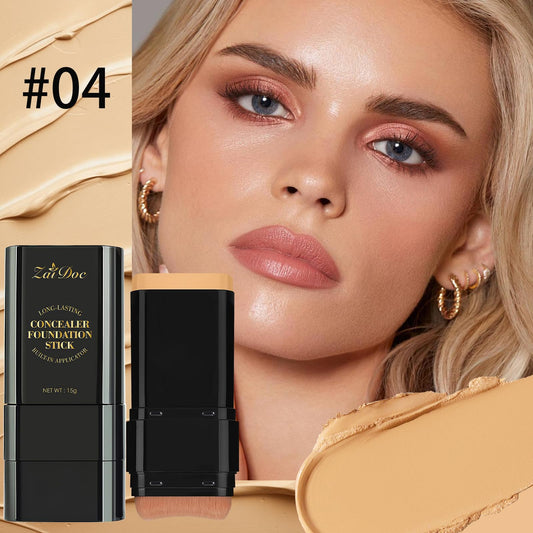 Zaidoc 2-in-1 full coverage makeup stick with the blending brush cap removed.