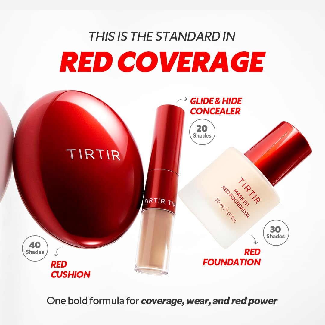 TIRTIR Mask Fit Red liquid makeup product shot highlighting the weightless texture details.