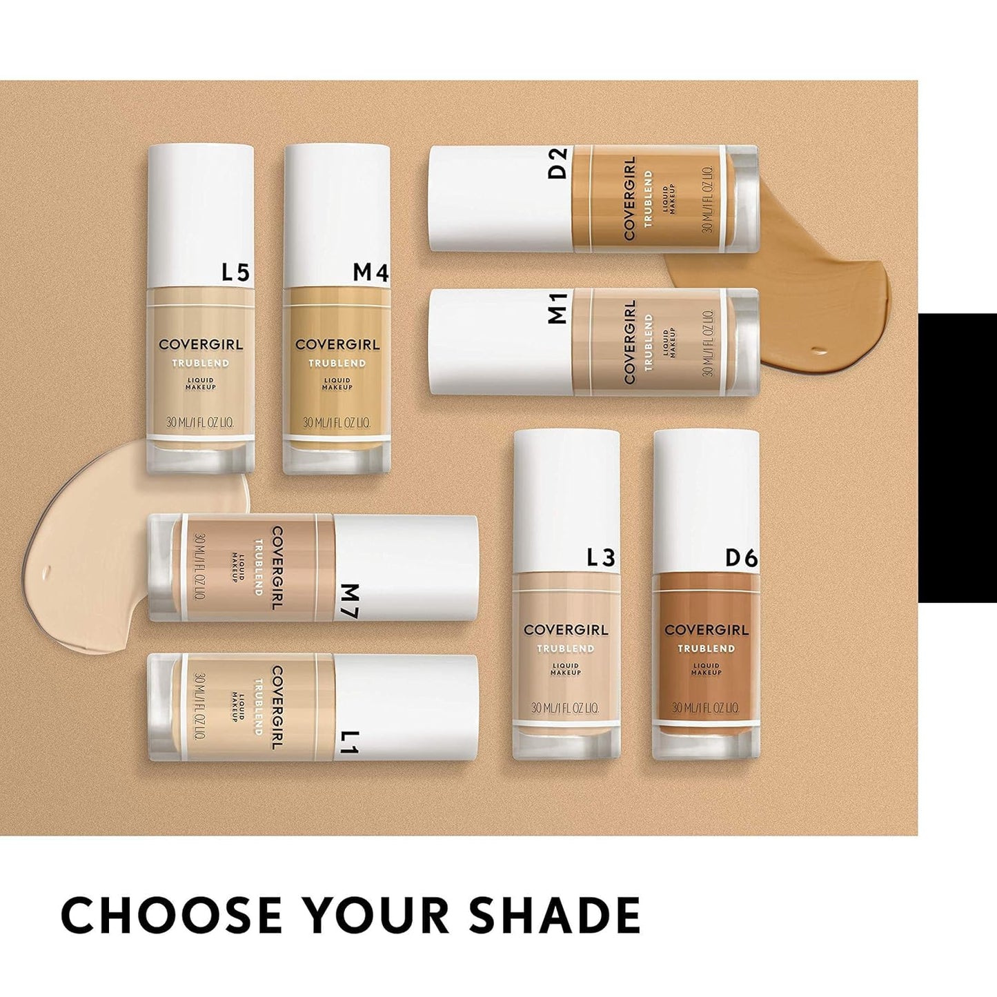 COVERGIRL TruBlend liquid foundation bottle displayed with product lid off
