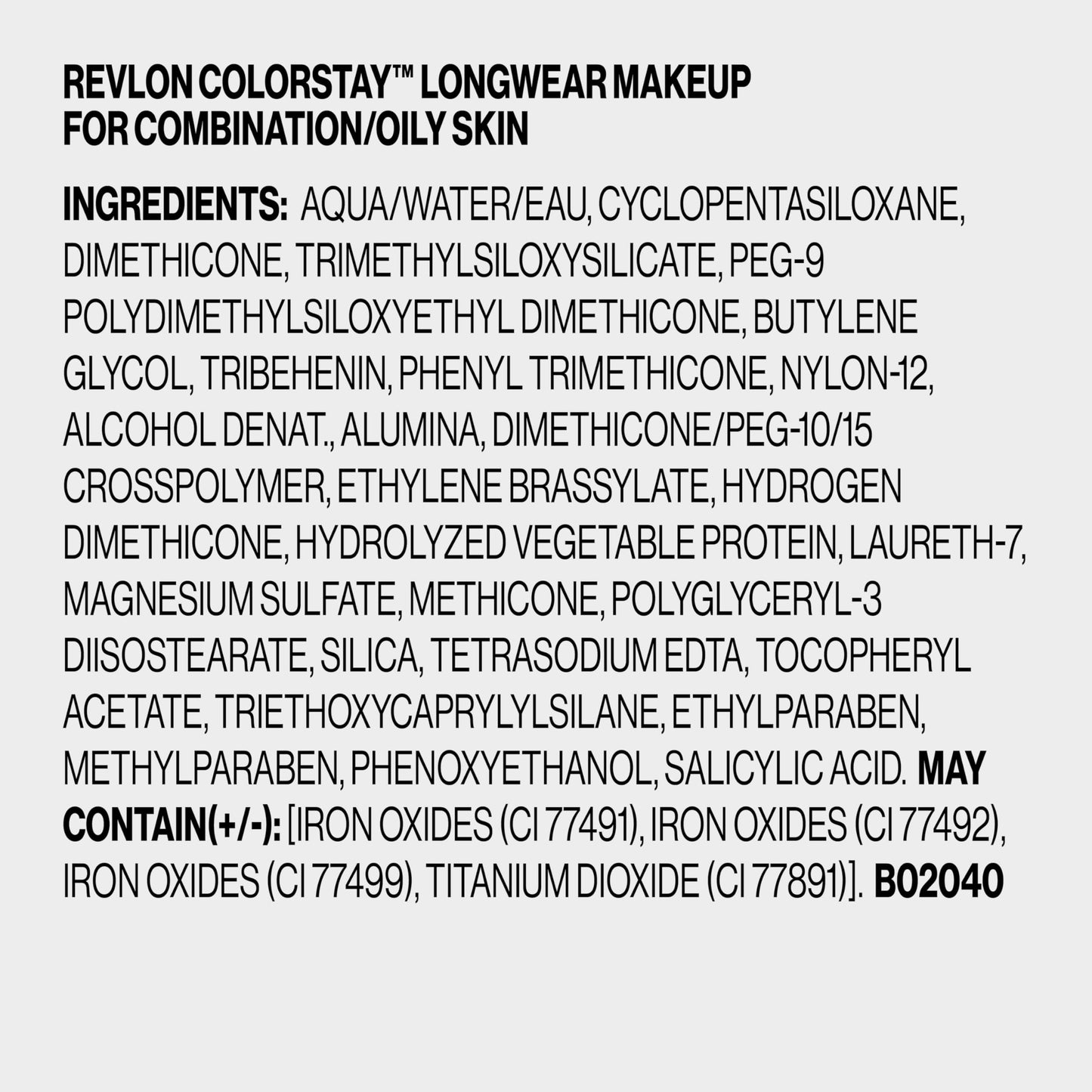 Full range product shot of Revlon face makeup bottle alongside its protective external cap