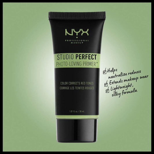 NYX green color correcting face primer texture close up