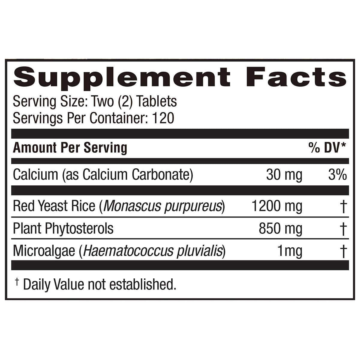 Weider Red Yeast Rice Plus supplement packaging showing facts and ingredients