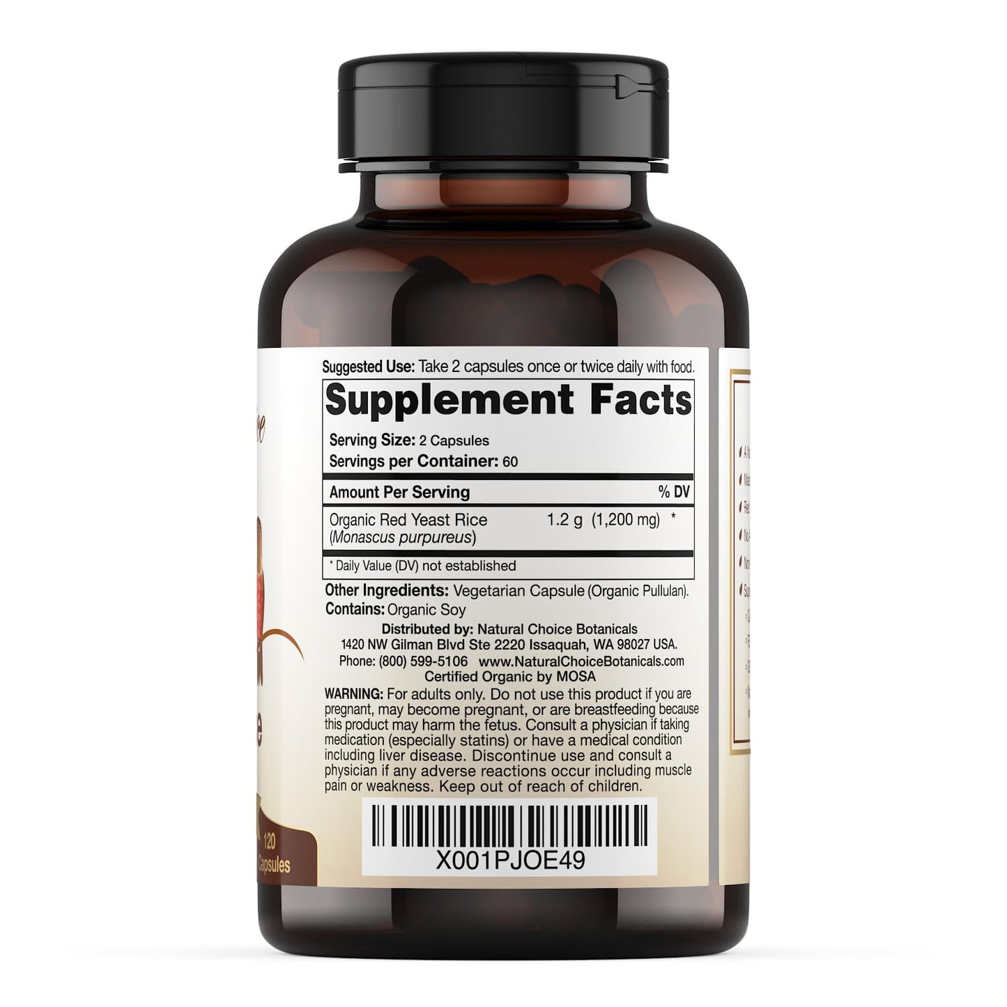 Authentic Natural Choice Botanicals 120 vegetarian capsules packaging