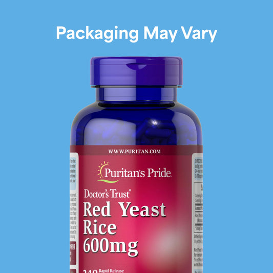 Puritan's Pride Red Yeast Rice packaging side view showing supplement facts