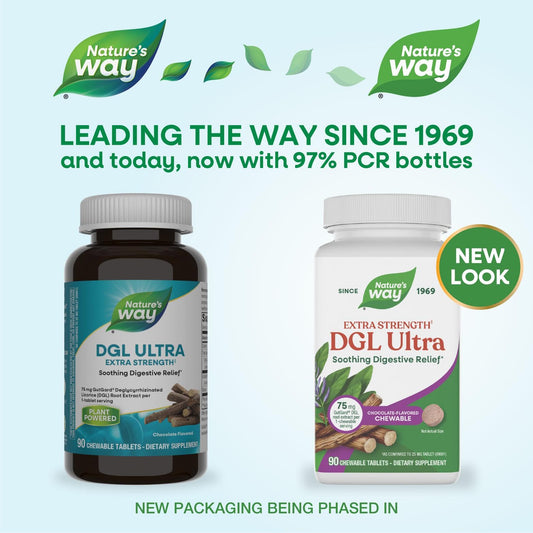 Nature's Way DGL Ultra 75mg supplement bottle packaging