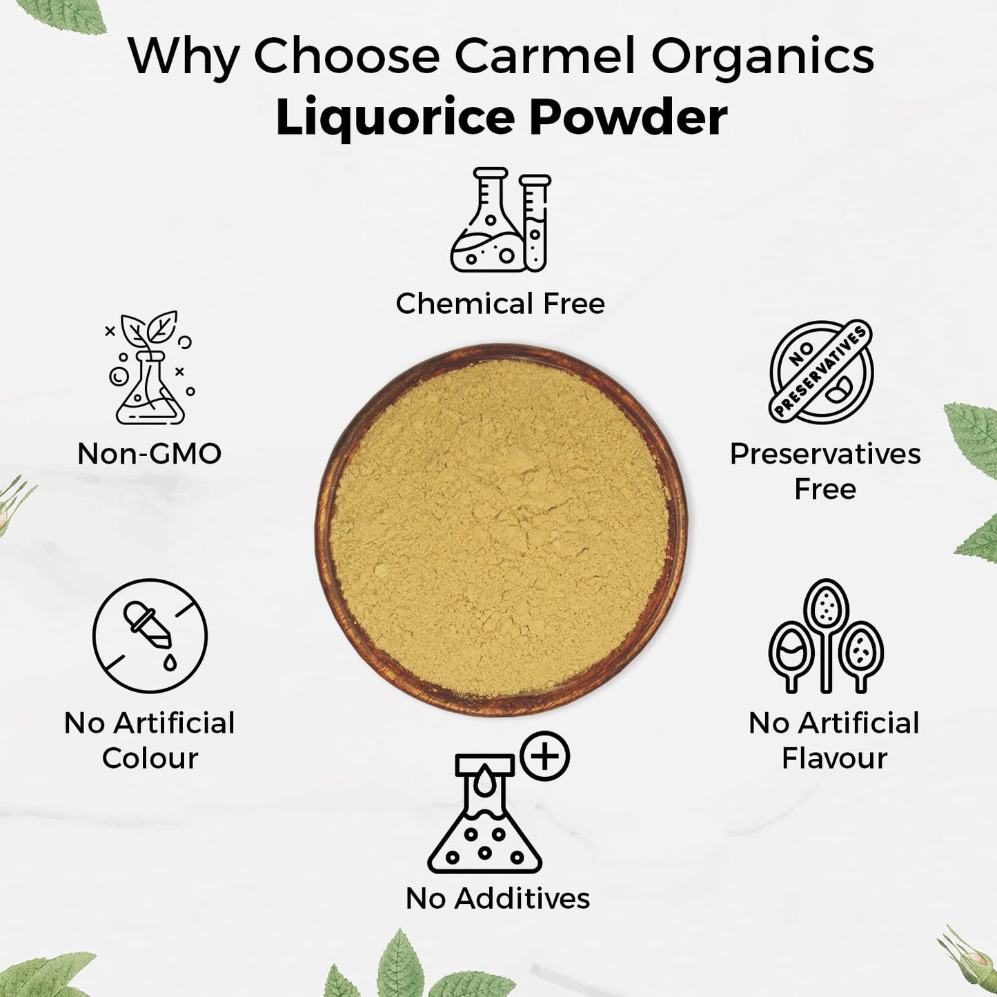Authentic Carmel Organics licorice root powder pouch