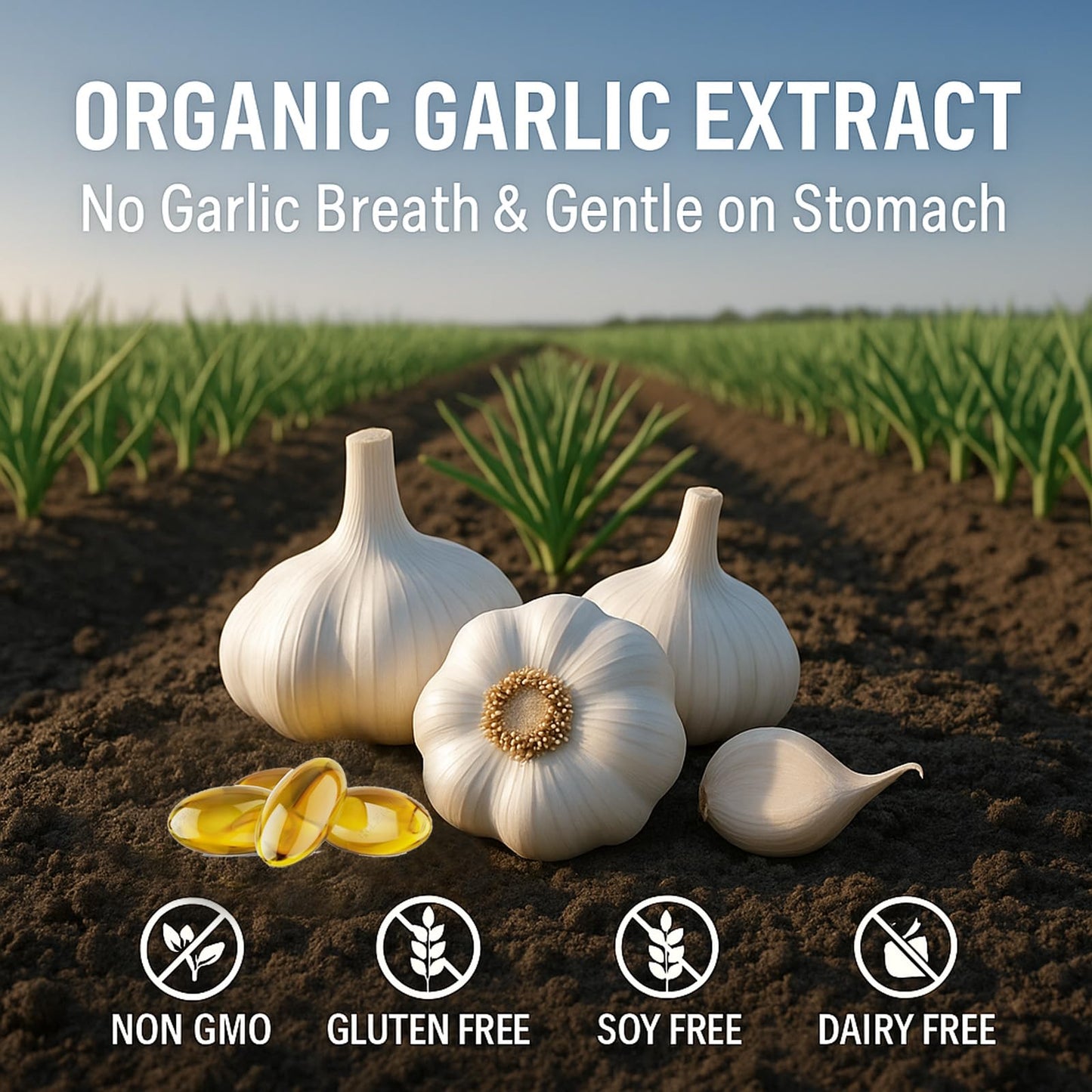 Antioxidant rich garlic extract pills for daily wellness and vitality