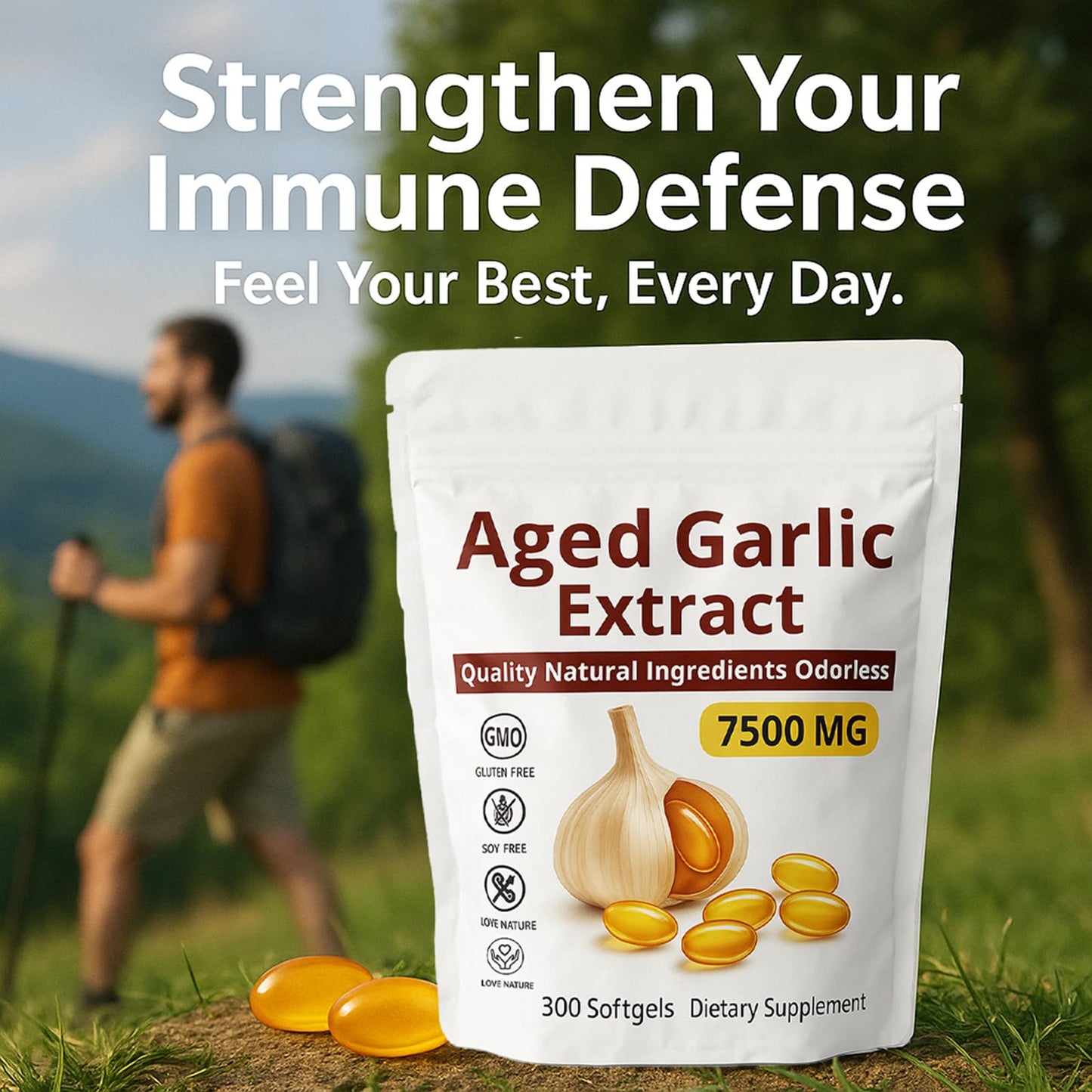 Two year matured odorless garlic capsules by Elare for stomach friendly antioxidant protection