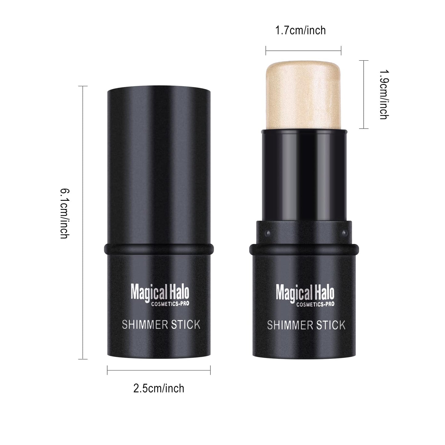 Subtle shimmer face illuminator stick being applied to cheekbones.
