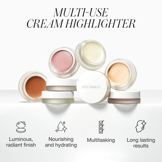 RMS Beauty Living Luminizer open jar showing cream texture