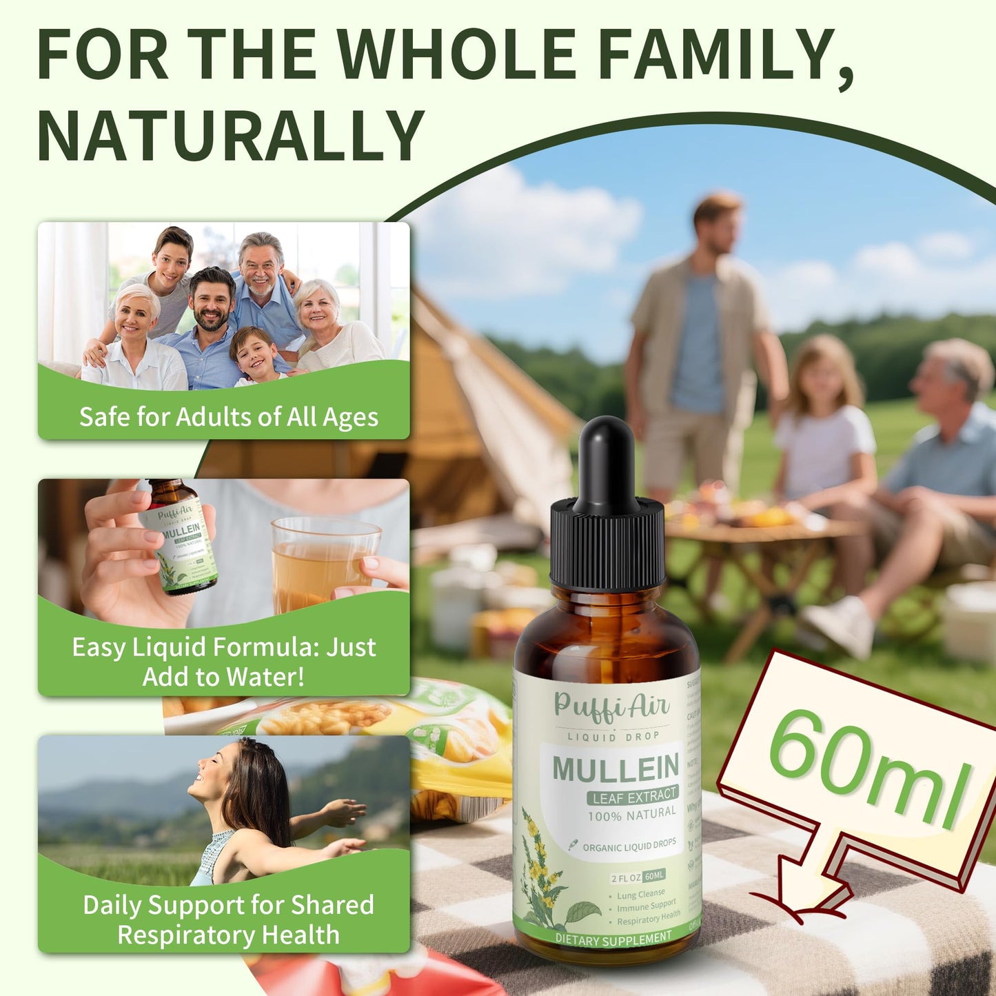 Puffiair Mullein Drops Lung Formula natural herbal supplement
