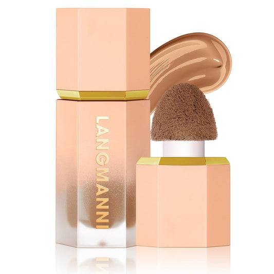 URQT liquid blush and highlighter wand bottles with pink lids on clean background