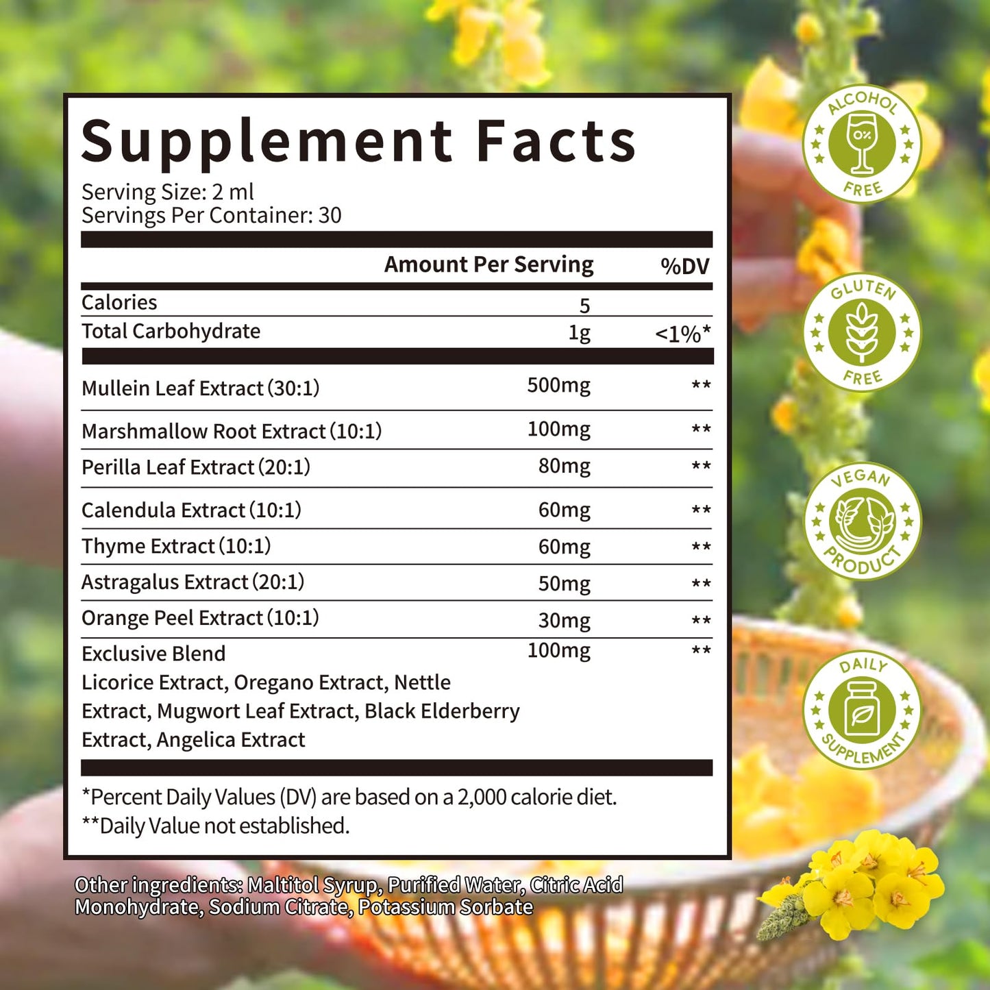 Label details of Catfit respiratory support liquid extract 60 milliliter bottle