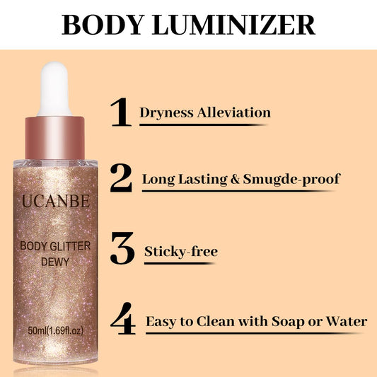 UCANBE liquid luminizer drops Rose Gold 03 shade swatch
