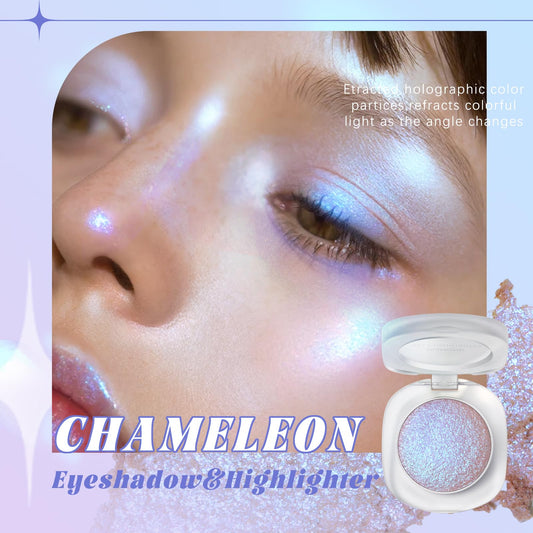 HOSAILY Iridescent Cream Highlighter Number 04 applied as a facial illuminator on the cheekbones showcasing the chameleon glow.