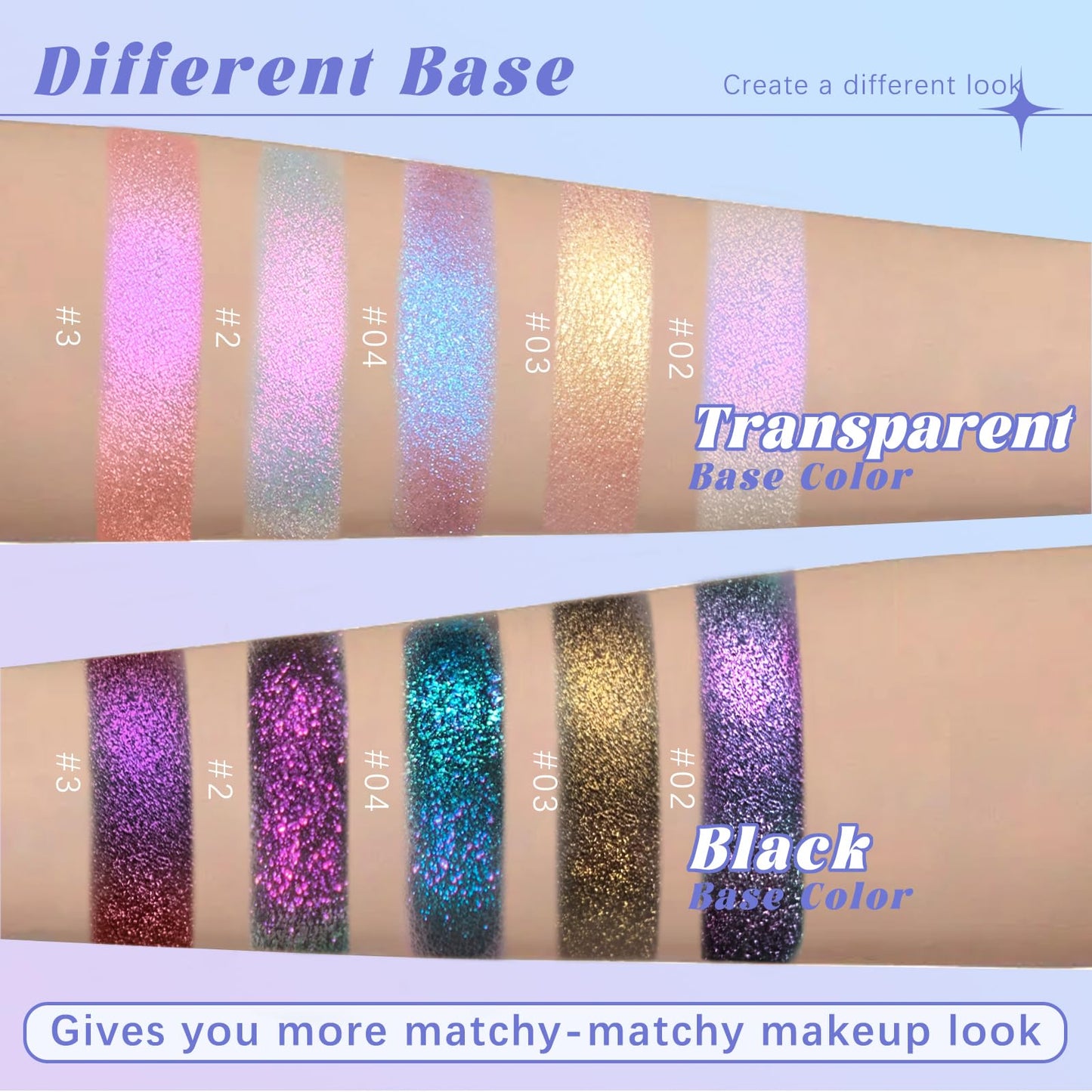 HOSAILY Glitter Eyeshadow and Highlighter Palette alongside a makeup brush showing a complete festival beauty look.