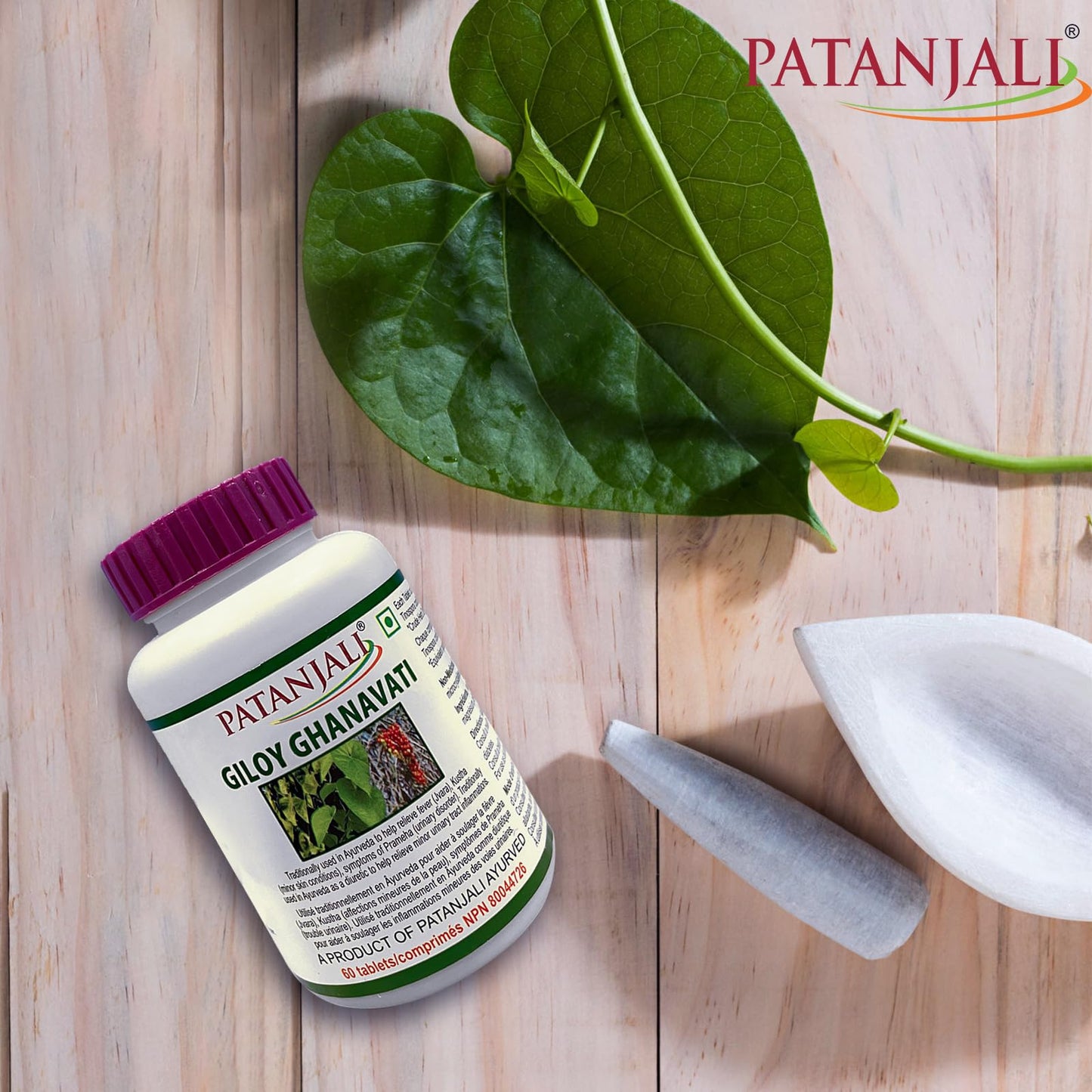 Patanjali Giloy Ghanvati immunity booster pack contents and FSSAI registration details