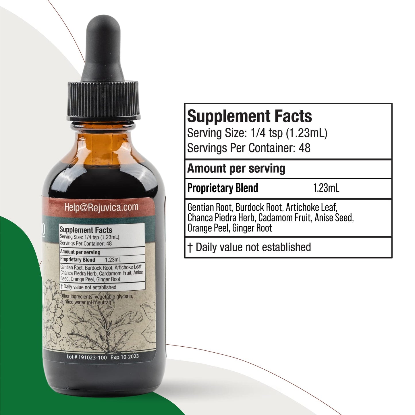 Rejuvica Health DigestaPro natural herbal supplement bottle for authentic gut health.