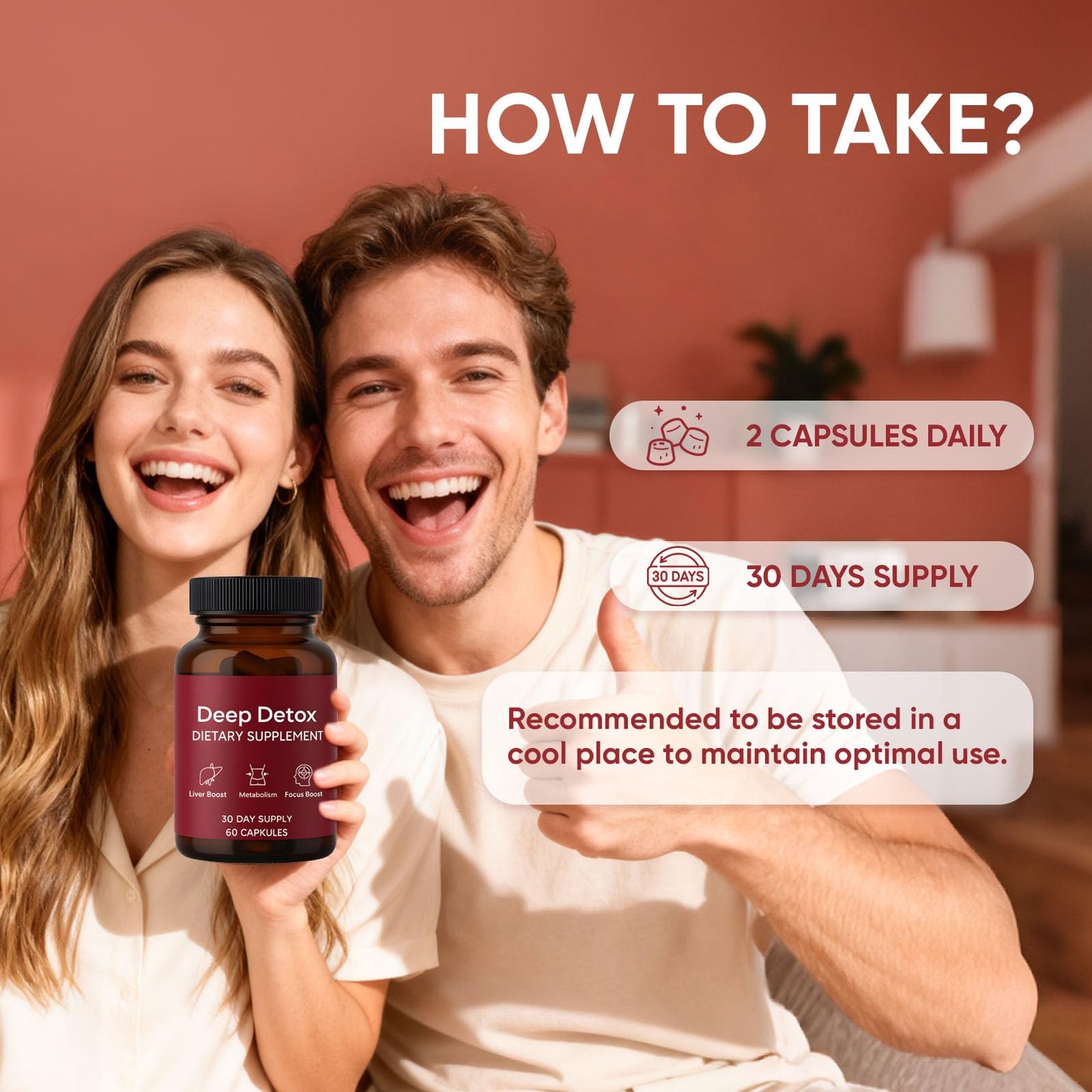 Back label of Berseg liver purification supplement detailing recommended daily capsule dosage