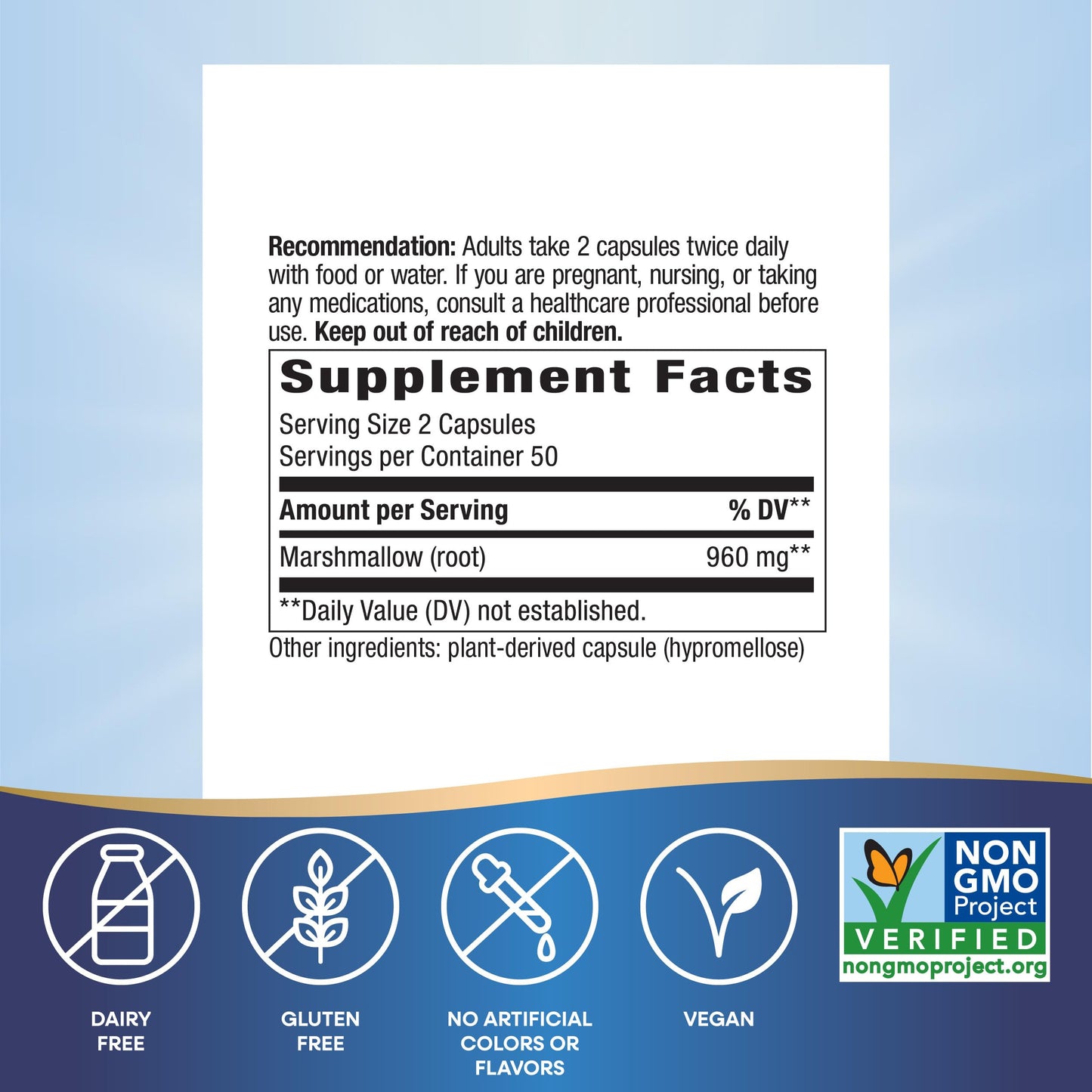 Natures Way Marshmallow Root herbal supplement packaging